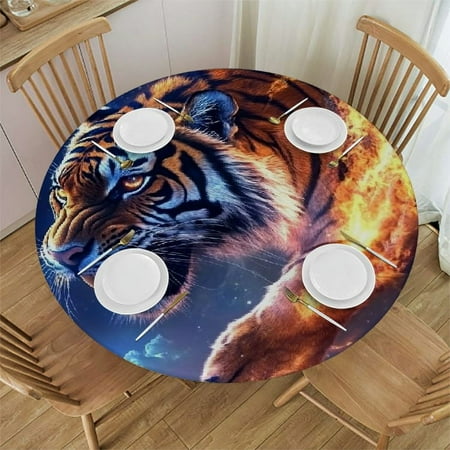 FUMJ Tiger Fireball Sky Round Tablecloth 100% Polyester Fiber Machine Washable Home Decoration 42 -46
FUMJ Tiger Fireball Sky Round Tablecloth 100% Polyester Fiber Machine Washable Home Decoration 42 -46