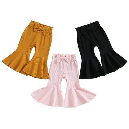Infant Girl Flare Pants Solid Color Ribbed Trousers Bowknot Elastic Waist Fall Bell Bottom
Infant Girl Flare Pants Solid Color Ribbed Trousers Bowknot Elastic Waist Fall Bell Bottom