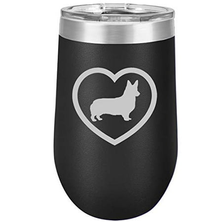 16 oz Double Wall Vacuum Insulated Stainless Steel Stemless Wine Tumbler Glass Coffee Travel Mug With Lid Corgi Heart (Black)
16 oz Double Wall Vacuum Insulated Stainless Steel Stemless Wine Tumbler Glass Coffee Travel Mug With Lid Corgi Heart (Black)