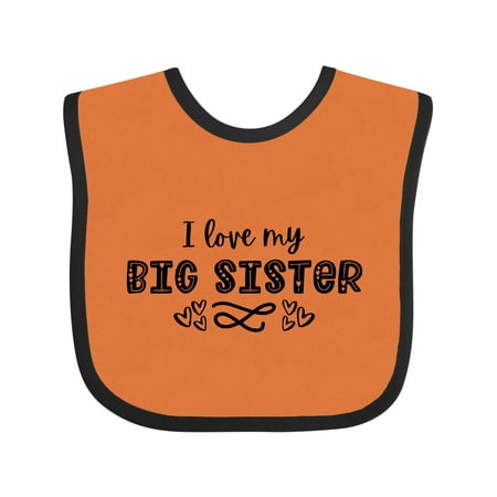 Inktastic I Love My Big Sister with Hearts Gift Baby Boy or Baby Girl Bib