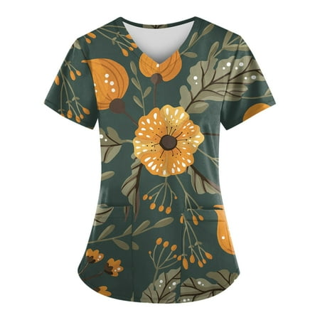 QAZXD Womens V Neck Scrub Tops Short Sleeve Work Wear Scrub Tops for Women Pockets Workwear Casual Nursing Tops Printed Tops 2XL
QAZXD Womens V Neck Scrub Tops Short Sleeve Work Wear Scrub Tops for Women Pockets Workwear Casual Nursing Tops Printed Tops 2XL