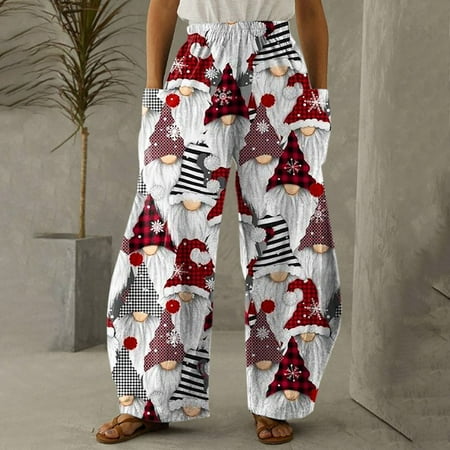 Doublelift Casual Women Fashion Christmas Santa Claus Snowmen Print Casual