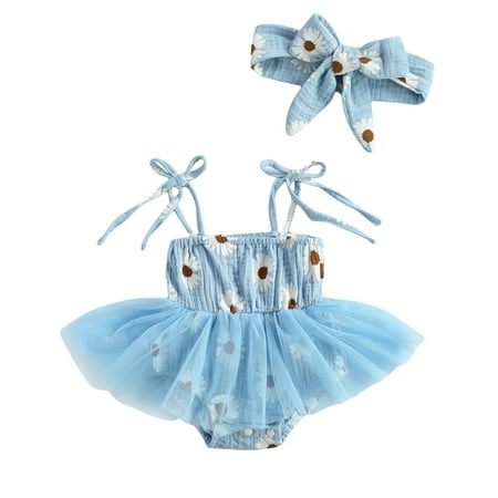 Infant Baby Girls Dresses Romper Daisy Strap Sleeveless Tutu Dress Jumpsuit Headband Summer Outfits Clothes
Infant Baby Girls Dresses Romper Daisy Strap Sleeveless Tutu Dress Jumpsuit Headband Summer Outfits Clothes