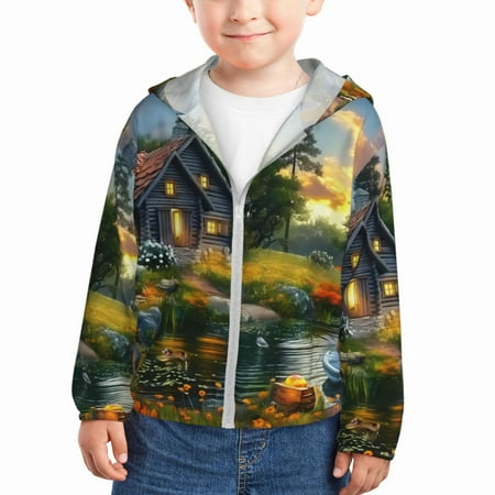 Lukts Cozy Cottage Lakeside Sunset Print Children s Long-Sleeved Sun Protection Clothing Hooded Sweatshirts for Boys and Girls Outdoor Sports-2 Years
Lukts Cozy Cottage Lakeside Sunset Print Children s Long-Sleeved Sun Protection Clothing Hooded Sweatshirts for Boys and Girls Outdoor Sports-2 Years