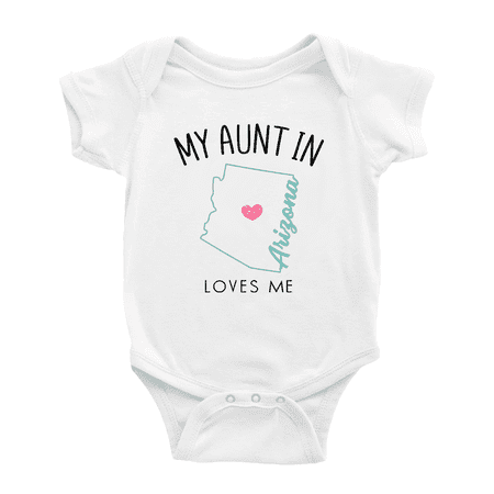 My Aunt In Arizona Loves Me Baby Short Sleeve Romper Bodysuits 6-12 Months