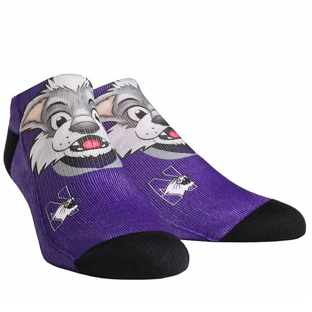 Northwestern Wildcats Rock Em Socks Mascot Low Ankle Socks