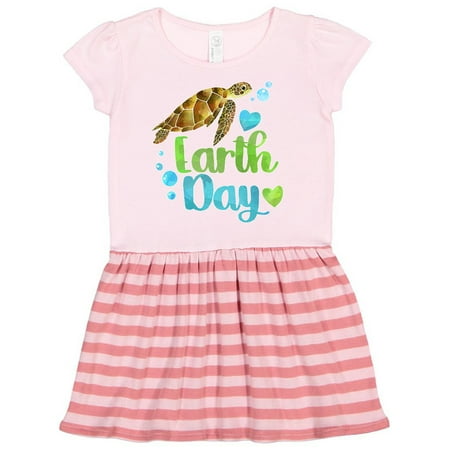 Inktastic Earth Day Sea Turtle and Hearts Gift Toddler Girl Dress