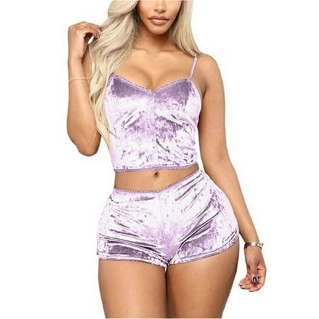 Women Satin Sleepwear Babydoll Lingerie Sling Crop Top Short s 2pcs Pajama Set
Women Satin Sleepwear Babydoll Lingerie Sling Crop Top Short s 2pcs Pajama Set