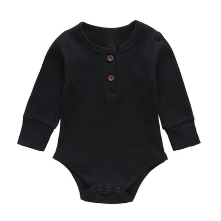 EHTMSAK Newborn Infant Baby Toddler Girl Boy Cotton Long Sleeve Button Bodysuit Black 0-24M 70
EHTMSAK Newborn Infant Baby Toddler Girl Boy Cotton Long Sleeve Button Bodysuit Black 0-24M 70