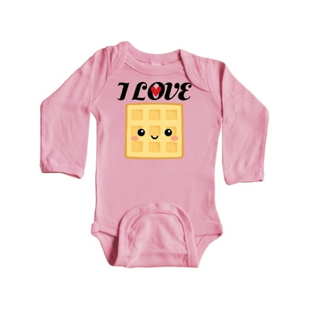 Inktastic Waffle Lover I Love Waffles Gift Baby Boy or Baby Girl Long Sleeve Bodysuit