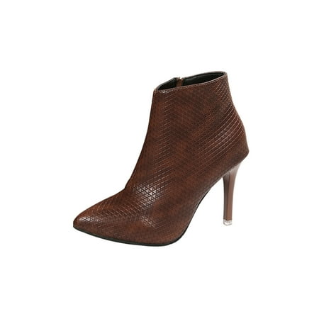 Lacyhop Women Ankle Boots Pointy Toe High Heels Boot Zip Up Fashion Bootie Office Non-slip Short Booties Comfotable Low Calf Winter Shoes Brown 7
Lacyhop Women Ankle Boots Pointy Toe High Heels Boot Zip Up Fashion Bootie Office Non-slip Short Booties Comfotable Low Calf Winter Shoes Brown 7
