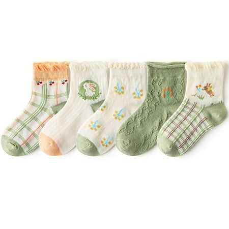 Non Skid Anti Slip Crew Socks With Grips For Baby Infant Toddlers Kids Gril