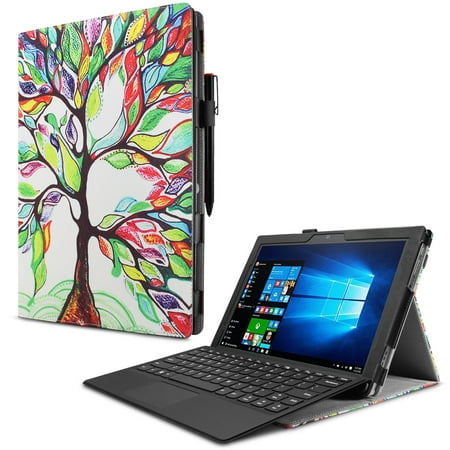 Infiland Folio PU Leather Case Cover For Lenovo IdeaPad Miix 510 12.2" 2 in 1 Notebook, Love Tree