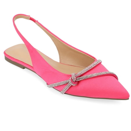 Journee Collection Womens Rebbel Sling Back Pointed Toe Flats