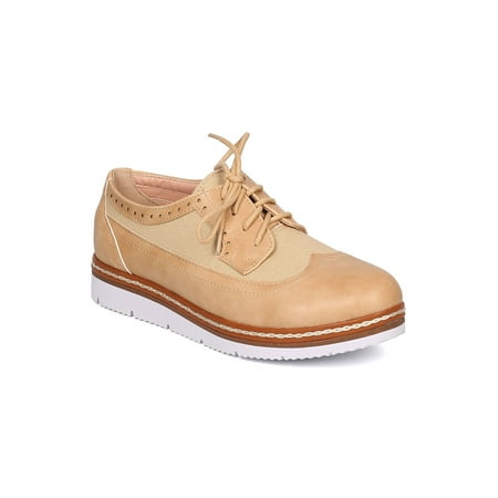 New Women Nature Breeze Lyric-02 Leatherette Spectator Sneaker