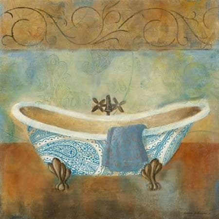 Paisley Bath II Stretched Canvas - Carol Robinson (12 x 12)