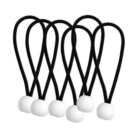 Heavy Duty Ball Canopy Tarp Cord Elastic String Ball Tarp Ball Ties - Black 4 inch inch