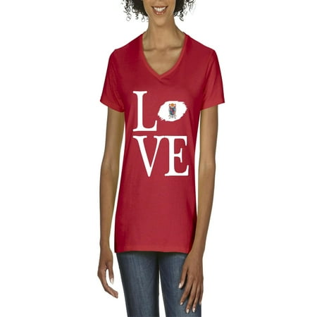 Love Mexico State of Campeche Women's V-Neck T-Shirt Tee Clothes