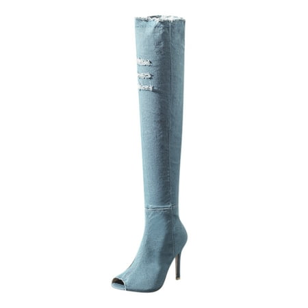 

over The Knee Boots for Men Hot Fashion Women s High Heel Boots Spring And Autumn Open Toe Over The Knee Tight High Heel Boots Jeans Boots Petite Shoes Size 2 Women