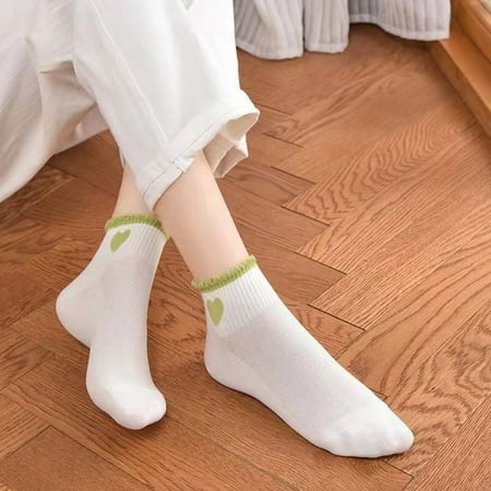5 Pairs Women Socks Contrast Color Mid Cut Cute Heart Print No Odor Lady Socks Clothes Accessories
5 Pairs Women Socks Contrast Color Mid Cut Cute Heart Print No Odor Lady Socks Clothes Accessories