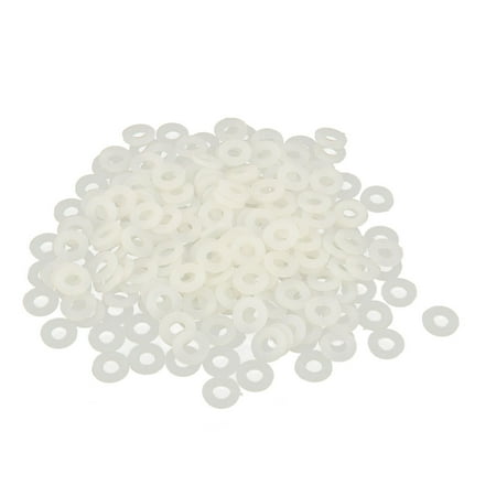 200 Pcs M4x9mmx1mm Plastic Round Flat Washer Gasket Seal Ring Beige