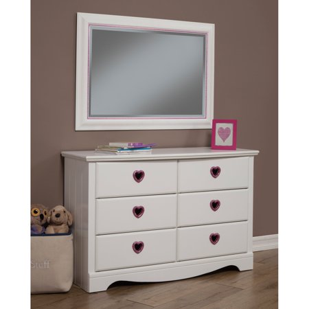 Sandberg Furniture Sparkling Hearts 6 Drawer Dresser with Optional Mirror