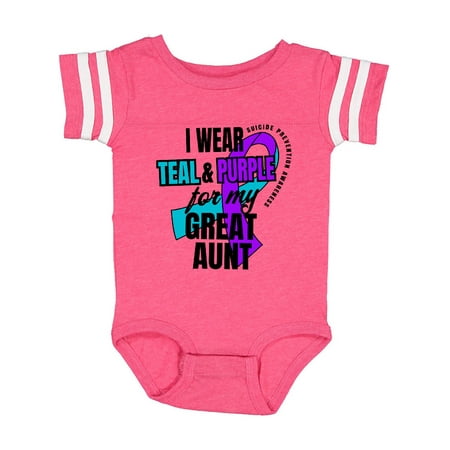 Inktastic Suicide Prevention I Wear Teal and Purple for My Great Aunt Gift Baby Boy or Baby Girl Bodysuit
Inktastic Suicide Prevention I Wear Teal and Purple for My Great Aunt Gift Baby Boy or Baby Girl Bodysuit