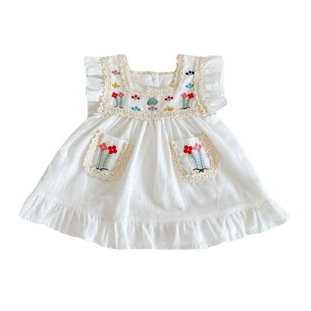 Toddlers Girls Baby Cute Floral Embroidery Pattern Dress Fly Sleeve Summer Sundress Casual Outfits Child Sundress Streetwear Kids Dailywear Outwear
Toddlers Girls Baby Cute Floral Embroidery Pattern Dress Fly Sleeve Summer Sundress Casual Outfits Child Sundress Streetwear Kids Dailywear Outwear