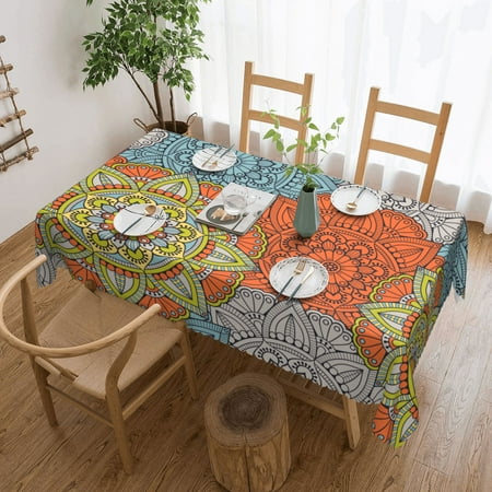 Tablecloth Ethnic Pattern Background Table Cloth For Rectangle Tables Waterproof Resistant Picnic Table Covers For Kitchen Dining/Party(54x72in)
Tablecloth Ethnic Pattern Background Table Cloth For Rectangle Tables Waterproof Resistant Picnic Table Covers For Kitchen Dining/Party(54x72in)