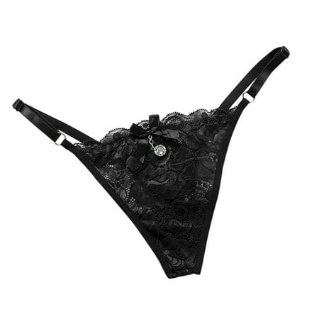 EHTMSAK Womens Low Rise Lace G-String Thongs T-Back Stretch Underwear Tangas Sexy Panties Black one size
EHTMSAK Womens Low Rise Lace G-String Thongs T-Back Stretch Underwear Tangas Sexy Panties Black one size