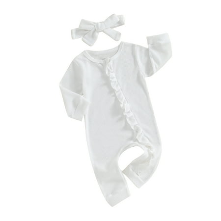 TFFR Newborn Infant Baby Girl Clothes Fall/Winter Outfits One-Piece Long Sleeve Ruffle Zipper Rompers with Headband for 0-18M
TFFR Newborn Infant Baby Girl Clothes Fall/Winter Outfits One-Piece Long Sleeve Ruffle Zipper Rompers with Headband for 0-18M