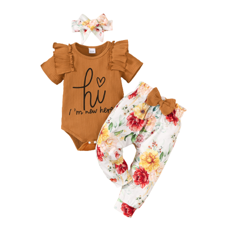 Mikrdoo Newborn Girls OOTD Letter 6 Months Baby Girls Ruffle Romper Floral Pants 9 Months Girls Headband 3Pcs Clothes Set Brown
Mikrdoo Newborn Girls OOTD Letter 6 Months Baby Girls Ruffle Romper Floral Pants 9 Months Girls Headband 3Pcs Clothes Set Brown