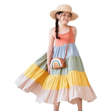 Gwiyeopda Toddler Summer Kids Girls Sweet Rainbow Sleeveless High Waist Dress Patchwork Dresses 2-7 Years
Gwiyeopda Toddler Summer Kids Girls Sweet Rainbow Sleeveless High Waist Dress Patchwork Dresses 2-7 Years