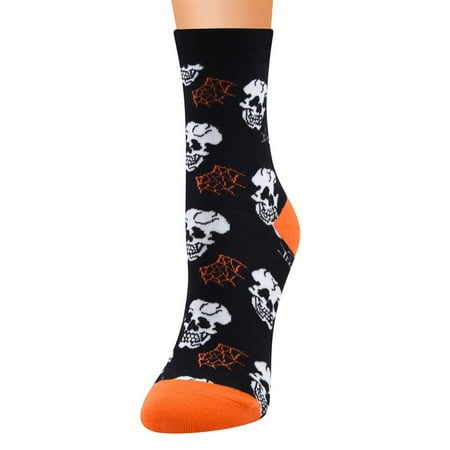STEADY Casual Work Business Socks Printing Cotton Blend Medium Sports Socks Black