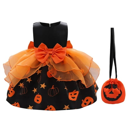 JAHH Kids Christmas Night Gowns Girls Kid Sleeveless Dresses with Pumpkin Shoulder Bag Halloween Pumpkin Print Bow Knot Mesh Puffy Dress Photo Party(12-18 Months Orange)
JAHH Kids Christmas Night Gowns Girls Kid Sleeveless Dresses with Pumpkin Shoulder Bag Halloween Pumpkin Print Bow Knot Mesh Puffy Dress Photo Party(12-18 Months Orange)