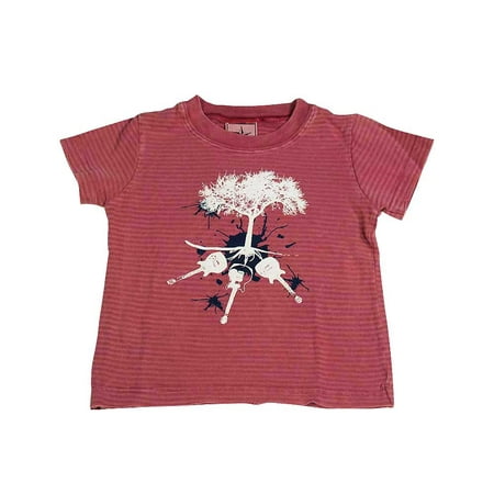 Silver Pony - Baby Boys Short Sleeve Striped Tee 12132-12Months (PINK)