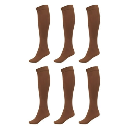 DARESAY Women Trouser Socks with Comfort Band Spandex Opaque Knee High - 6-Pack
