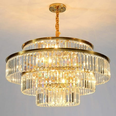 23.6 inch Luxury Crystal Golden Ceiling Light Raindrop Chandelier 5 Layers Fringe Round Hanging Style Modern Pendant Light Fixture Indoor Led Lamp for Living Room Bedroom Hall Gold
23.6 inch Luxury Crystal Golden Ceiling Light Raindrop Chandelier 5 Layers Fringe Round Hanging Style Modern Pendant Light Fixture Indoor Led Lamp for Living Room Bedroom Hall Gold
