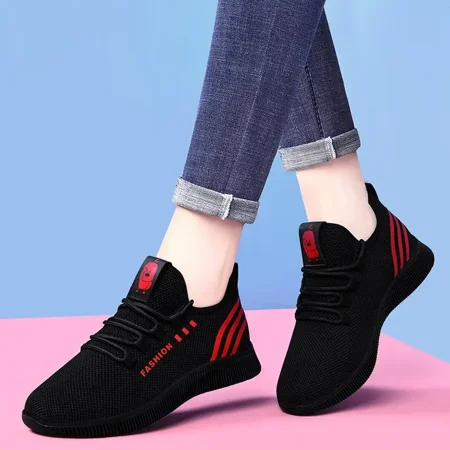 Women‘s Knit Sneakers Breathable Softness Fashion Shoes