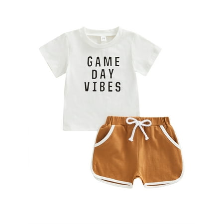 IZhansean Toddler Baby Boy Summer Clothes GAME DAY VIBES Letter Print Short Sleeve Tops+Shorts Casual Outfits White 18-24 Months
IZhansean Toddler Baby Boy Summer Clothes GAME DAY VIBES Letter Print Short Sleeve Tops+Shorts Casual Outfits White 18-24 Months