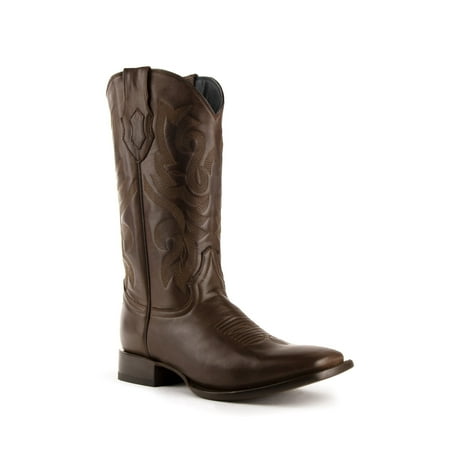 Men s Ferrini Jackson Leather Boots Handcrafted Chocolate