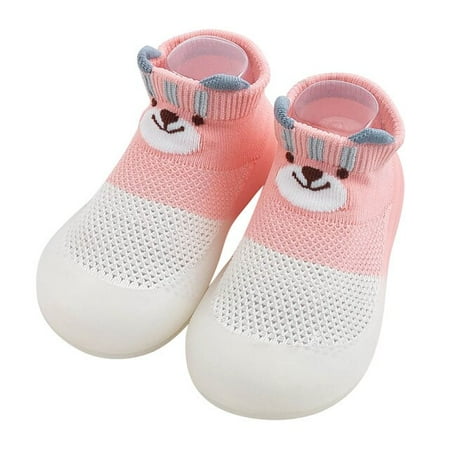 QWZNDZGR Summer Cute Baby Anti Slip Shoes First Walkers Cartoon Newborn Infant Girl Boy Socks Slipper shoes Sneakers Suitable for Toddler
