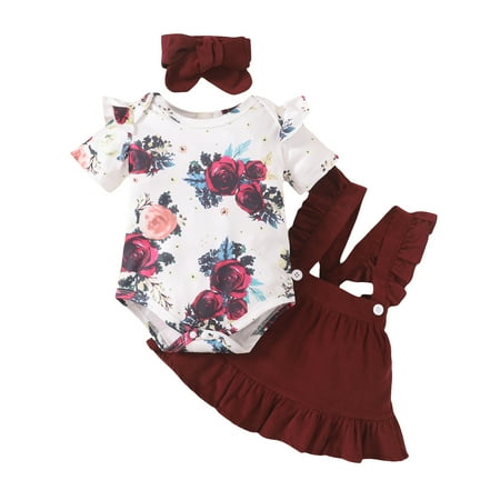 Newborn Baby Girls Clothes Baby Girls Outfits Short Sleeve Floral Romper Top Strap Dress Headband 3PCS Set Red 3-6 Months
Newborn Baby Girls Clothes Baby Girls Outfits Short Sleeve Floral Romper Top Strap Dress Headband 3PCS Set Red 3-6 Months