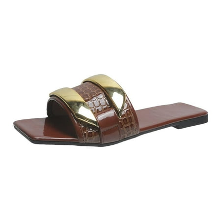 TUOBARR Beach Slippers for Women Woman s Head One-line Sandals Flat Slippers Color Everything Matching Sandals Brown
TUOBARR Beach Slippers for Women Woman s Head One-line Sandals Flat Slippers Color Everything Matching Sandals Brown