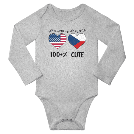 50% American + 50% Czech = 100+% Cute Baby Long Slevve Bodysuits Unisex Gifts (Gray 6-12 Months)
50% American + 50% Czech = 100+% Cute Baby Long Slevve Bodysuits Unisex Gifts (Gray 6-12 Months)