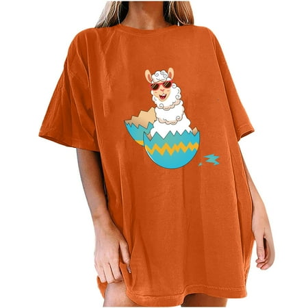Women s Casual Printing Round-Neck Loose Short Sleeve Shirt Tops Maternity Blouses Orange L
Women s Casual Printing Round-Neck Loose Short Sleeve Shirt Tops Maternity Blouses Orange L