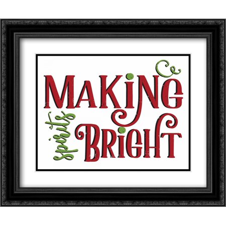 Making Spirits Bright 2x Matted 24x20 Black Ornate Framed Art Print by Rogosich, Alli