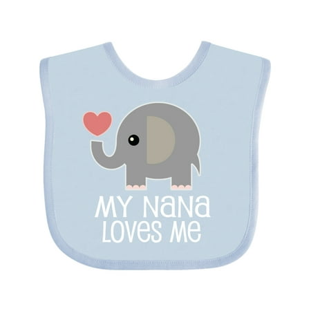 Inktastic Nana Loves Me for Grandkids Gift Baby Boy or Baby Girl Bib