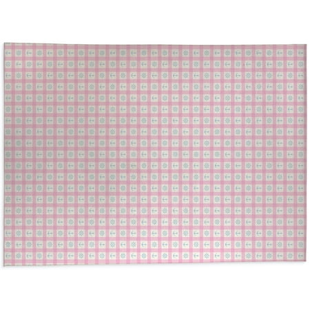 Anchor Galore Pink and Light Blue Kitchen Mat by Kavka Designs