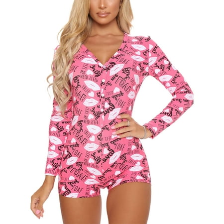 Calsunbaby Women One Piece Pajamas V Neck Butt Flap Long Sleeve Short Jumpsuits
Calsunbaby Women One Piece Pajamas V Neck Butt Flap Long Sleeve Short Jumpsuits